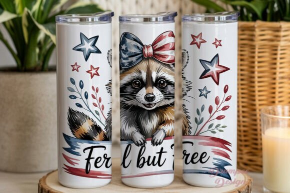 Download Raccoon Patriotic Bow 20oz Tumbler Wrap - Tumbler Collection