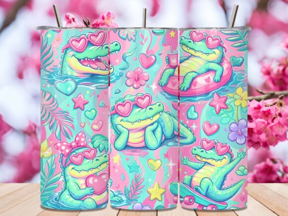 Download Pastel Alligator Pink Summer Tumbler PNG - Tumbler Collection