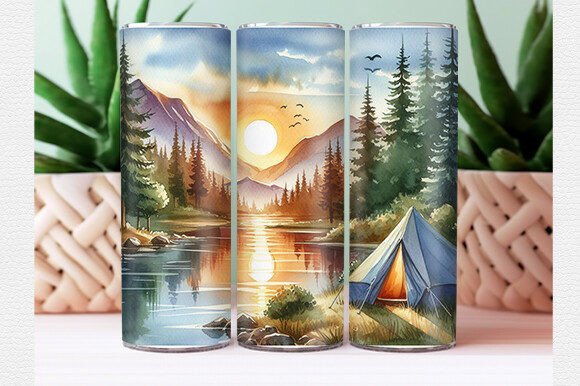 Download Summer Camping Tumbler Wrap - Tumbler Collection