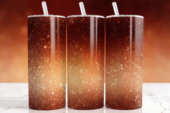 Download Sunset Bronze Ombre Glitter Tumbler Wrap - Tumbler Collection