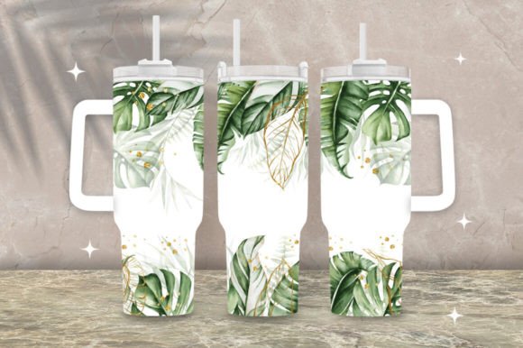 Download 40oz Tropical Leaf Tumbler Wrap - Tumbler Collection
