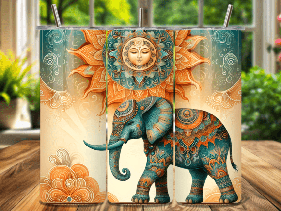 Download Mandala Elephant Boho Tumbler Wrap - Tumbler Collection