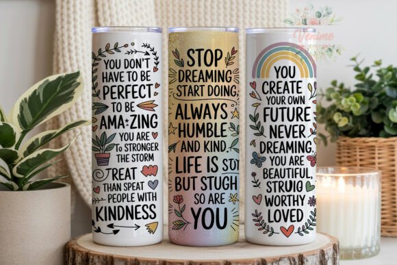 Download Positive Vibes Quote 20oz Tumbler Wrap - Tumbler Collection