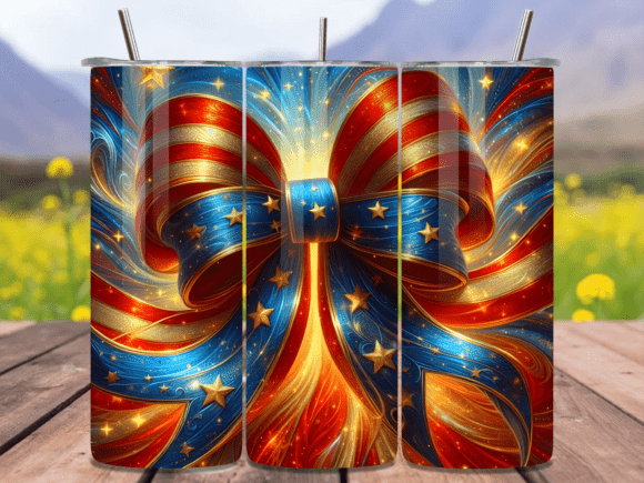 Download Glitter Starry Patriotic Bow Tumbler PNG - Tumbler Collection