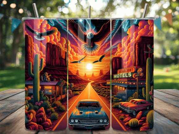 Download Desert Highway Eagle Tumbler Wrap - Tumbler Collection