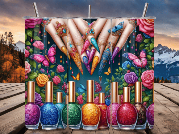 Download Vibrant Nail Polish Boho Tumbler Wrap - Tumbler Collection