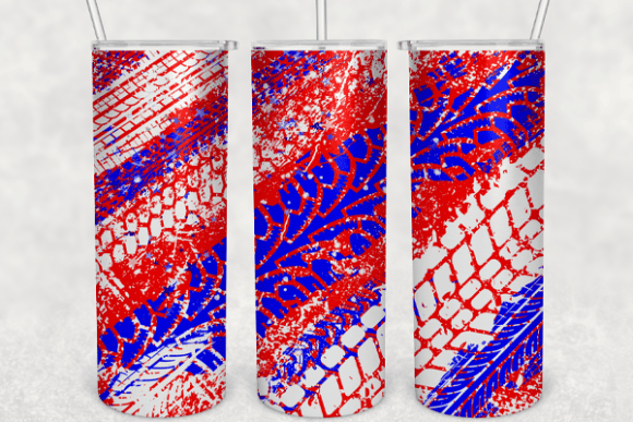 Download Tire Track Red White Blue Skinny Tumbler - Tumbler Collection