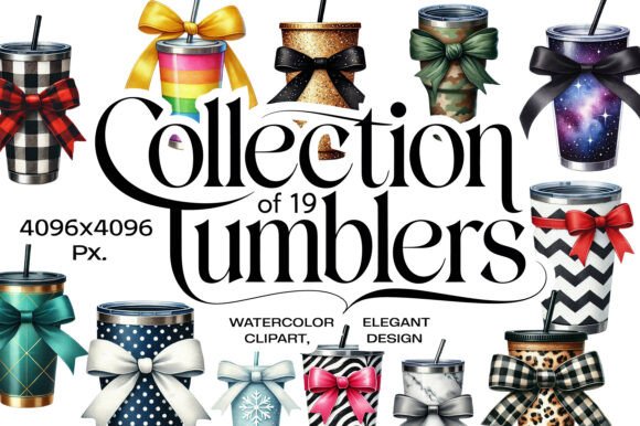 Download 19 Tumbler Watercolor Sublimations - Tumbler Collection