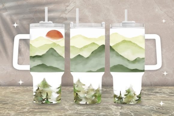 Download Greenery 40 Oz Tumbler Wrap Png - Tumbler Collection