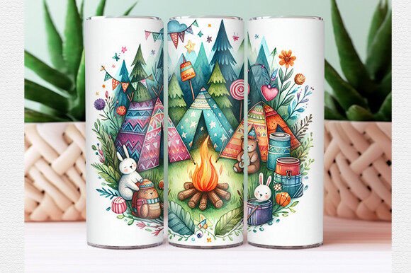 Download Summer Camping Tumbler Wrap - Tumbler Collection