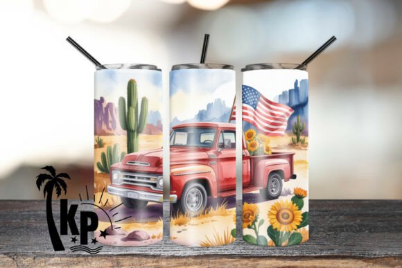 Download Vintage Red Truck Tumbler Wrap PNG - Tumbler Collection