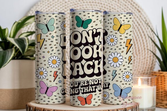 Download Retro Positive Vibes 20oz Tumbler Wrap - Tumbler Collection