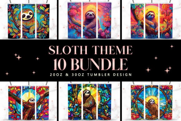 Download 20 Oz Skinny Sloth Design Tumbler Bundle - Tumbler Collection