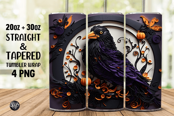 Download 3D Halloween Bird Tumbler Design 20oz Wr - Tumbler Collection