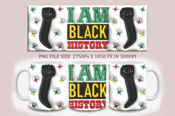 Download 3D Inflated I Am Black History Tumbler - Tumbler Collection
