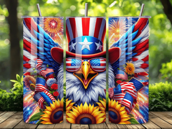 Download Patriotic Eagle 4th of July Tumbler Wrap - Tumbler Collection