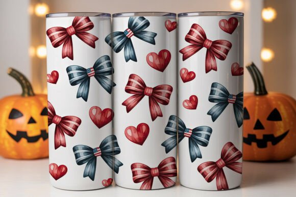Download Patriotic Bow Tumbler Wrap - Tumbler Collection