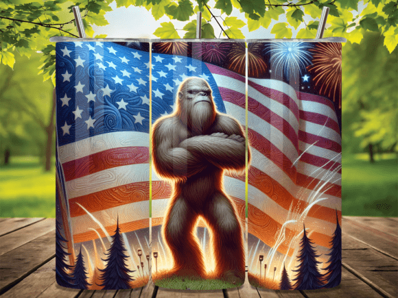 Download Bigfoot American Flag Fireworks Tumbler - Tumbler Collection