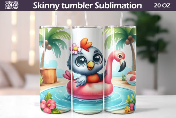 Download Cute Bird Beach Tumbler - Tumbler Collection