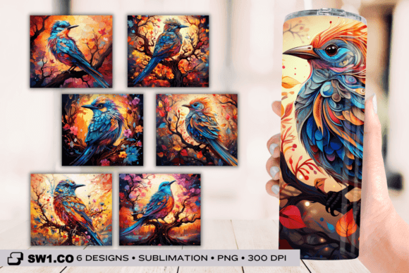 Download 3D Mandala Bird Tumbler Sublimation Wrap - Tumbler Collection