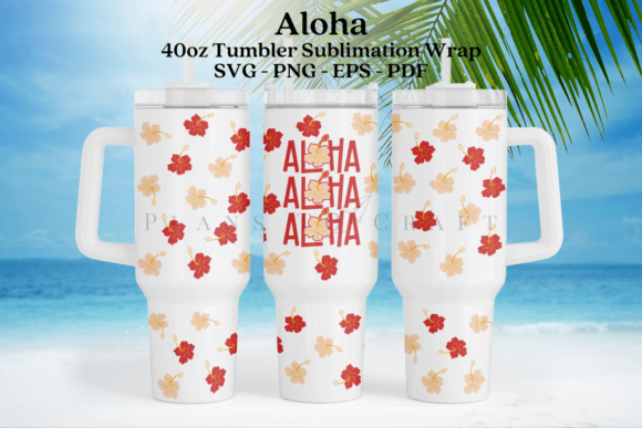 Download Aloha Summer 40oz Tumbler Wrap SVG - Tumbler Collection