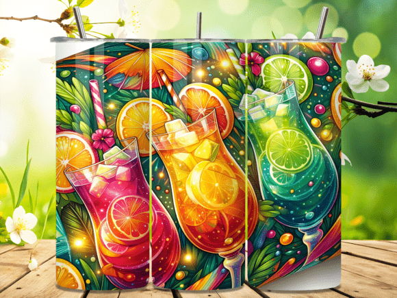 Download Bright Tropical Drinks Party Tumbler - Tumbler Collection