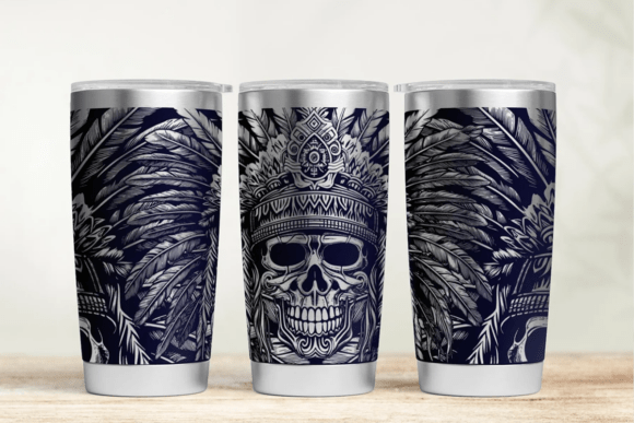 Download Aztec Skull 20oz 30oz Laser Tumbler SVG - Tumbler Collection