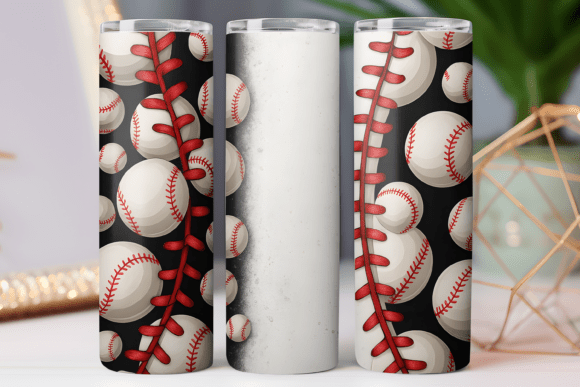 Download 3d Baseball Tumbler Wrap 20oz Skinny Png - Tumbler Collection