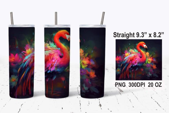 Download Colorful Flamingo Tumbler Wrap PNG - Tumbler Collection