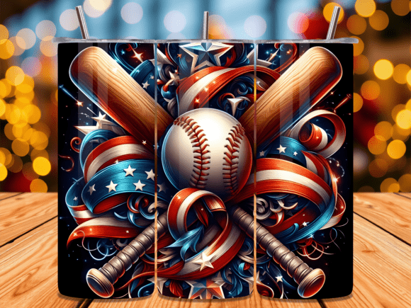 Download Vintage Patriotic Baseball Tumbler Wrap - Tumbler Collection