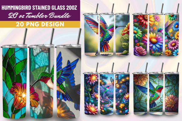 Download Hummingbird Stained Glass 20oz Tumbler - Tumbler Collection