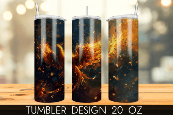 Download Phoenix Rising Bird Tumbler Wrap - Tumbler Collection