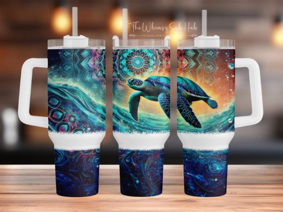 Download Sea Turtle 40 Oz Quencher Tumbler Wrap - Tumbler Collection
