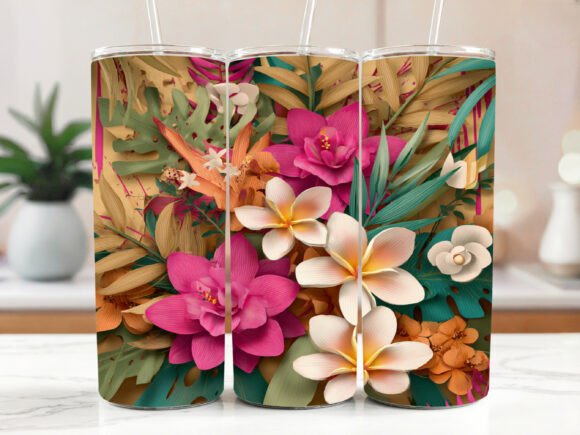 Download Plumeria Tumbler Sublimation Design - Tumbler Collection