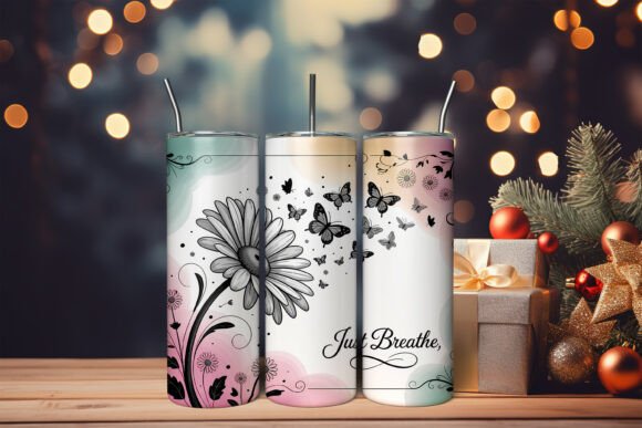 Download Just Breathe Positive Vibes Tumbler Wrap - Tumbler Collection