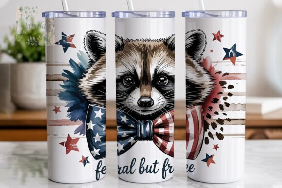 Download Patriotic Raccoon Bow Tumbler Wrap - Tumbler Collection