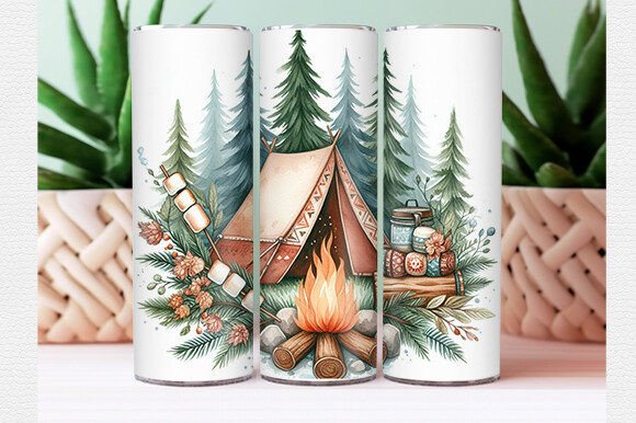 Download Summer Camping Tumbler Wrap - Tumbler Collection