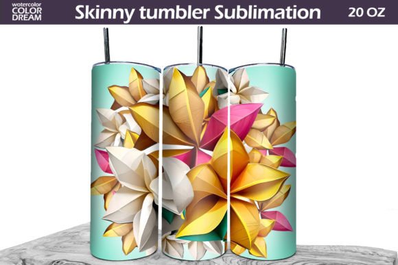 Download 3D Plumeria Tumbler Wrap - Tumbler Collection