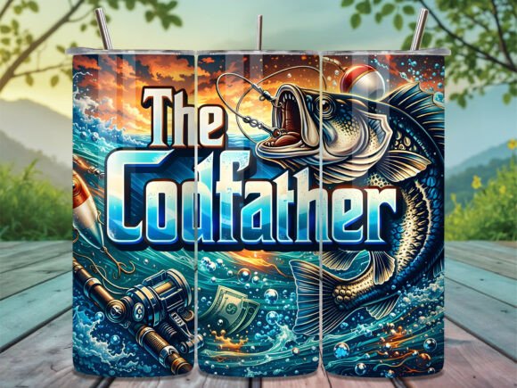 Download The Codfather Funny Fishing Tumbler Wrap - Premium Resources