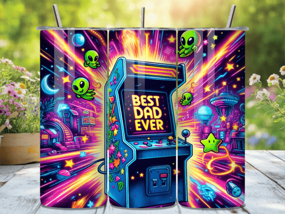 Download Arcade Game Best Dad Tumbler Wrap - Tumbler Collection