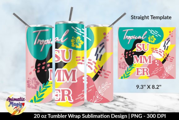 Download Colorful Tropical Summer Tumbler Wrap 20 - Tumbler Collection