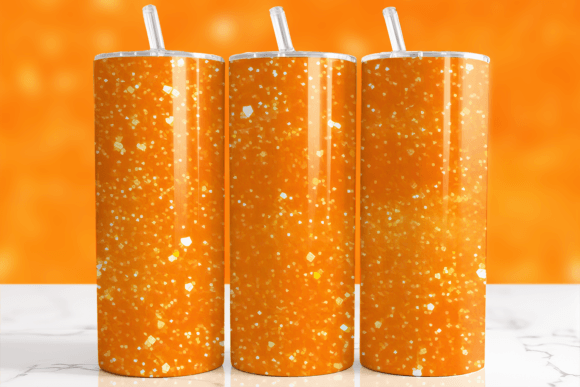 Download Bright Orange Glitter Tumbler Wrap - Tumbler Collection