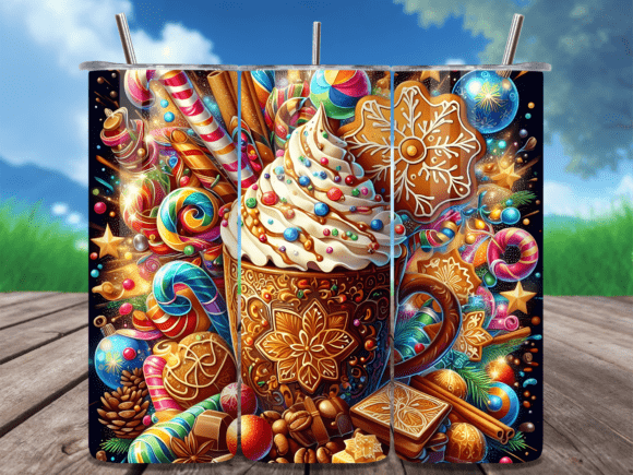 Download Gingerbread Candy Holiday Tumbler Wrap - Tumbler Collection