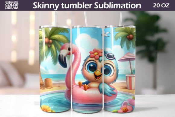 Download Cute Bird Beach Tumbler - Tumbler Collection