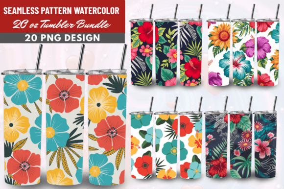 Download Watercolor Boho Foral 20 Tumbler Bundle - Tumbler Collection