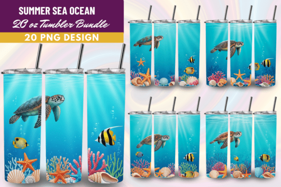 Download Summer Sea Ocean Tumbler Wrap PNG Bundle - Tumbler Collection