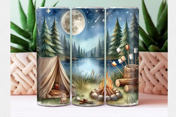 Download Summer Camping Tumbler Wrap - Tumbler Collection