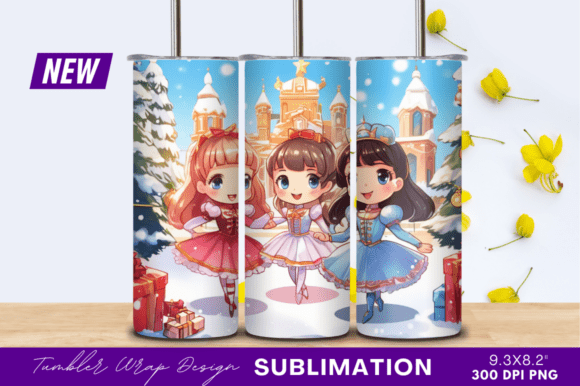 Download Christmas Ballerinas in Winter Tumbler - Tumbler Collection