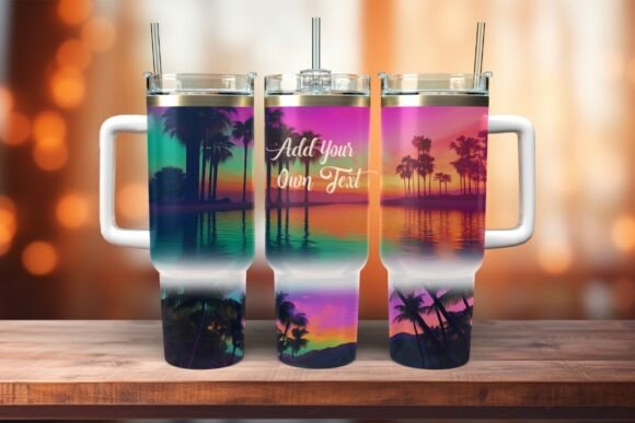 Download Tropical Sunset 40oz Quencher Tumbler - Tumbler Collection