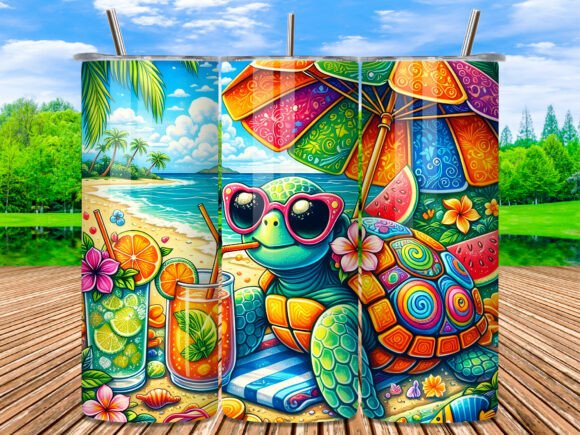 Download Tropical Beach Turtle Summer Tumbler PNG - Tumbler Collection